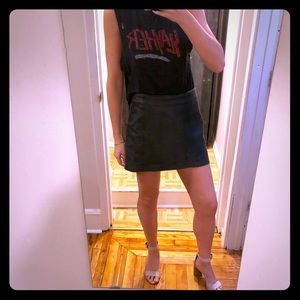 Reformation leather mini skirt